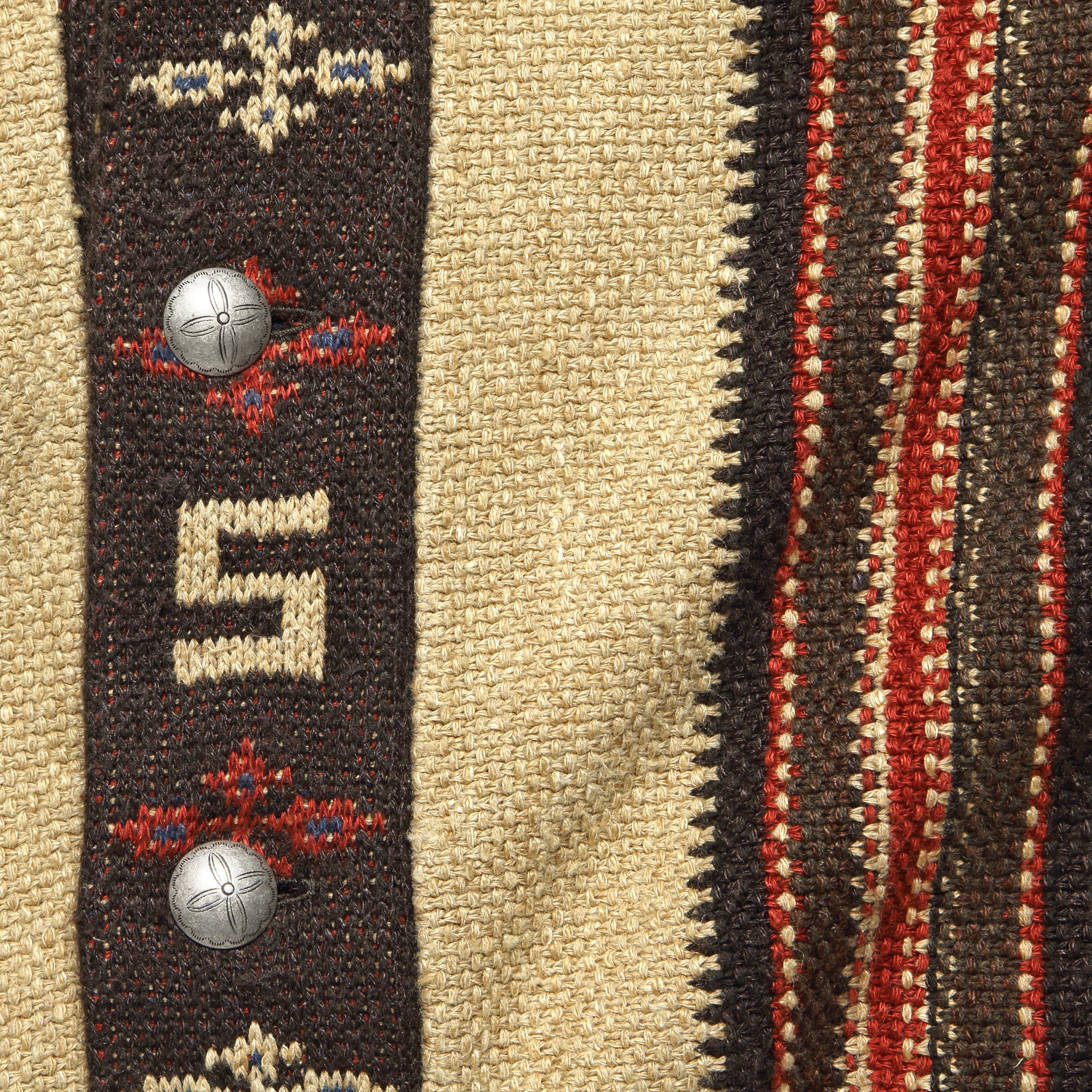 Linen-Blend Belted Cardigan - Tan/Brown/Red Mutli - RRL - STAG Provisions - Tops - Sweater