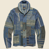 Patchwork Shawl Cardigan - Indigo Multi - RRL - STAG Provisions - Tops - Sweater
