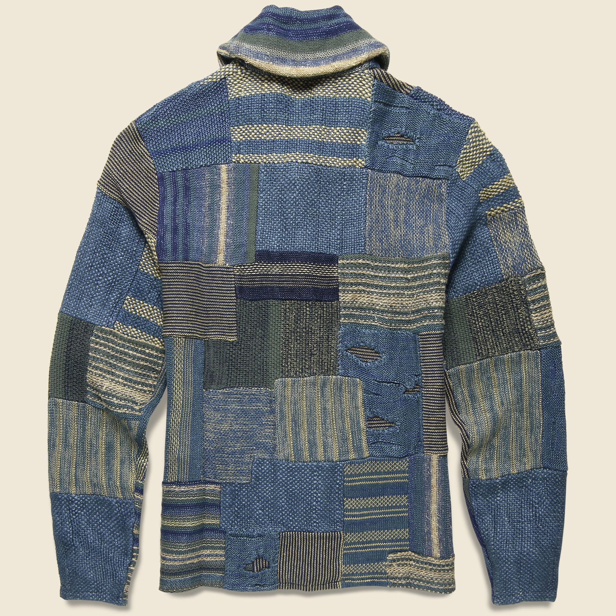 
                          Patchwork Shawl Cardigan - Indigo Multi - RRL - STAG Provisions - Tops - Sweater
                        