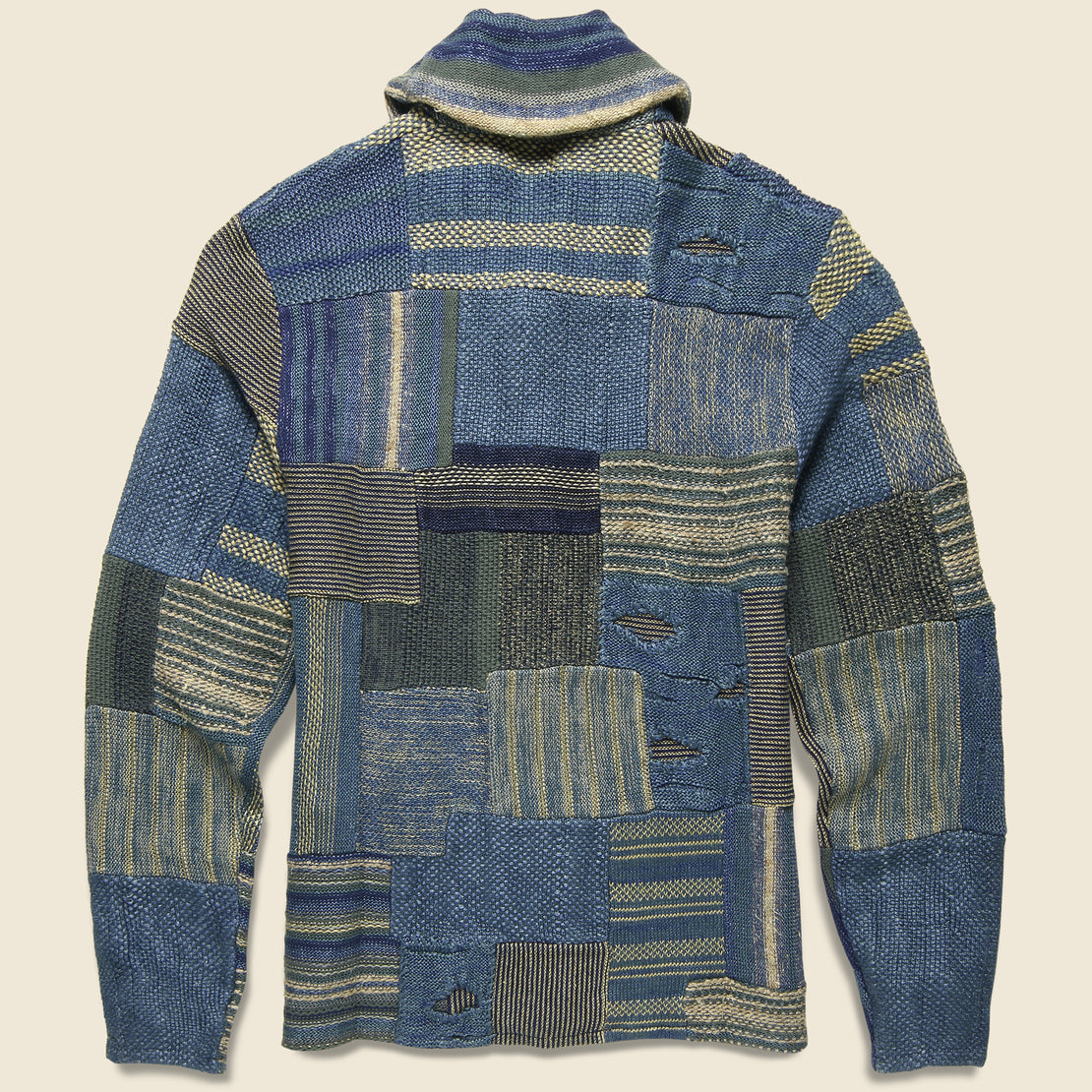 Patchwork Shawl Cardigan - Indigo Multi - RRL - STAG Provisions - Tops - Sweater