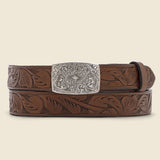Coleman Tooled Leather Belt - Brown - RRL - STAG Provisions - Accessories - Belts