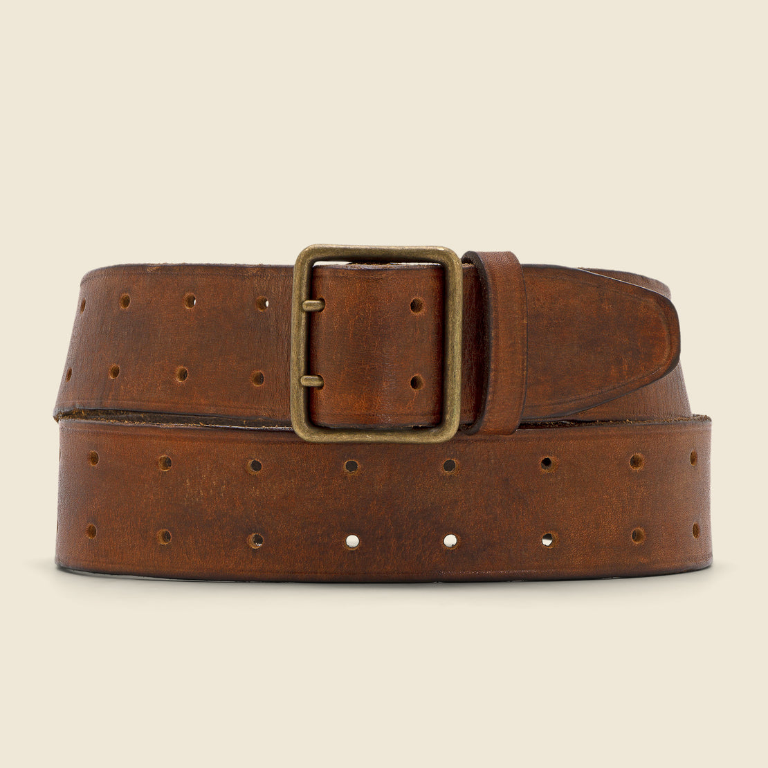 Men's Heritage Lined Full-Grain Leather Belt with Brass Buckle