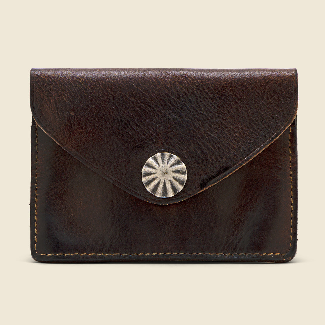 RRL Concha Card Wallet - Dark Brown