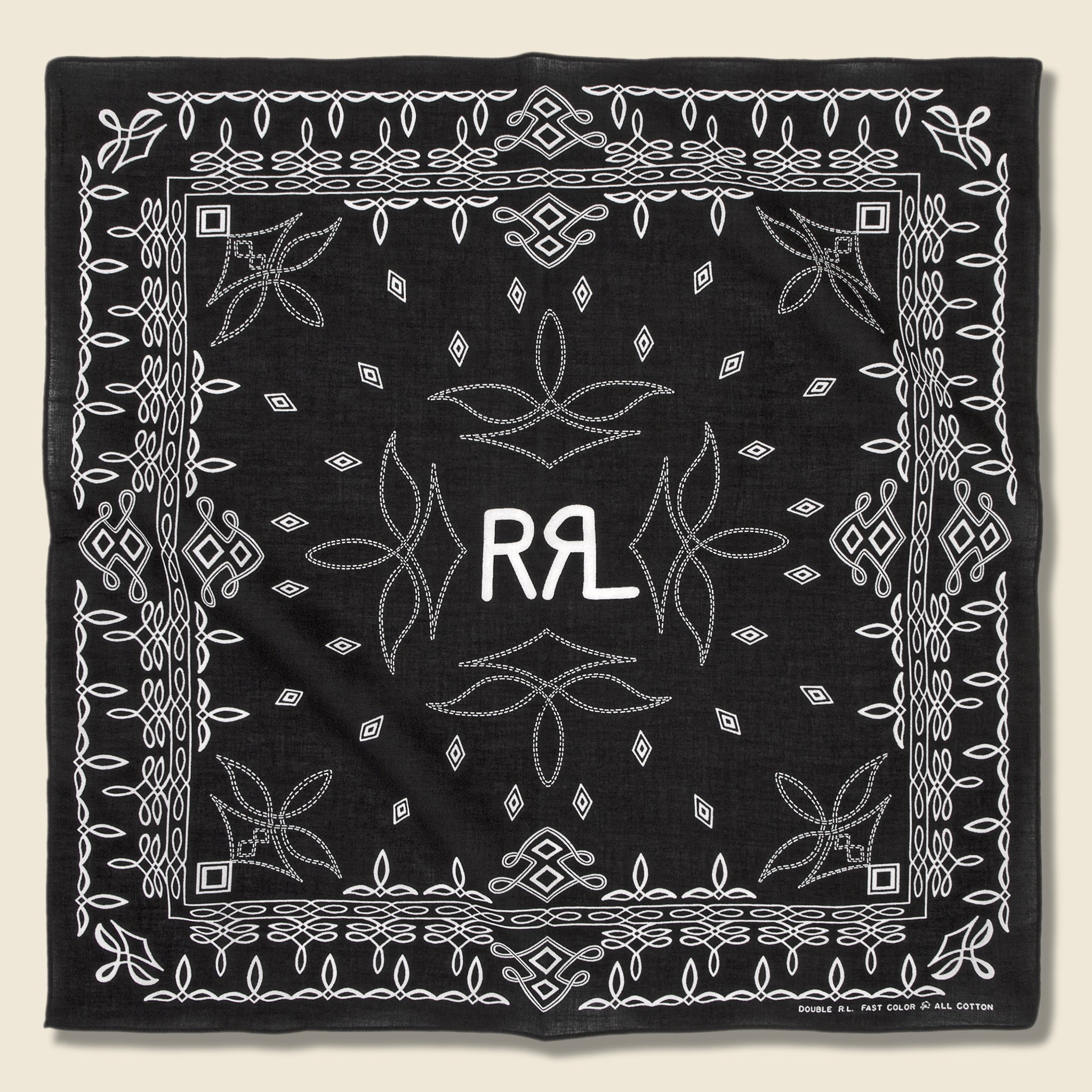 Rios Bandana - Black/Cream - RRL - STAG Provisions - Accessories - Bandanas