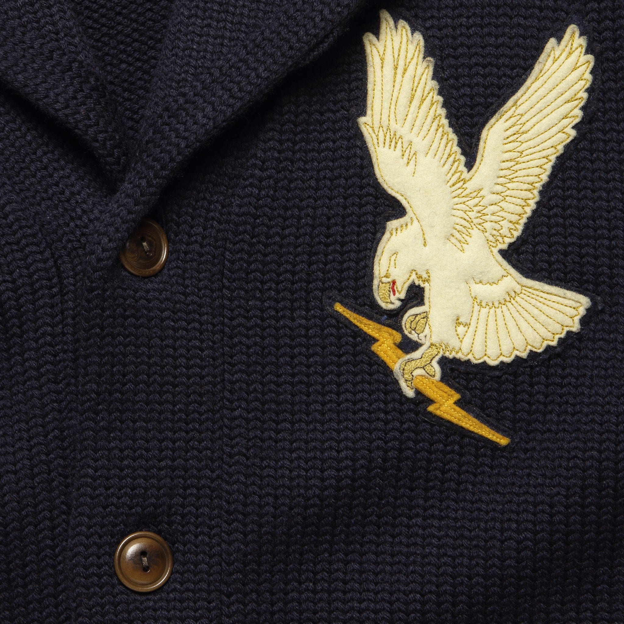 
                          Shawl Collar Patch Cardigan - Navy - RRL - STAG Provisions - Tops - Sweater
                        