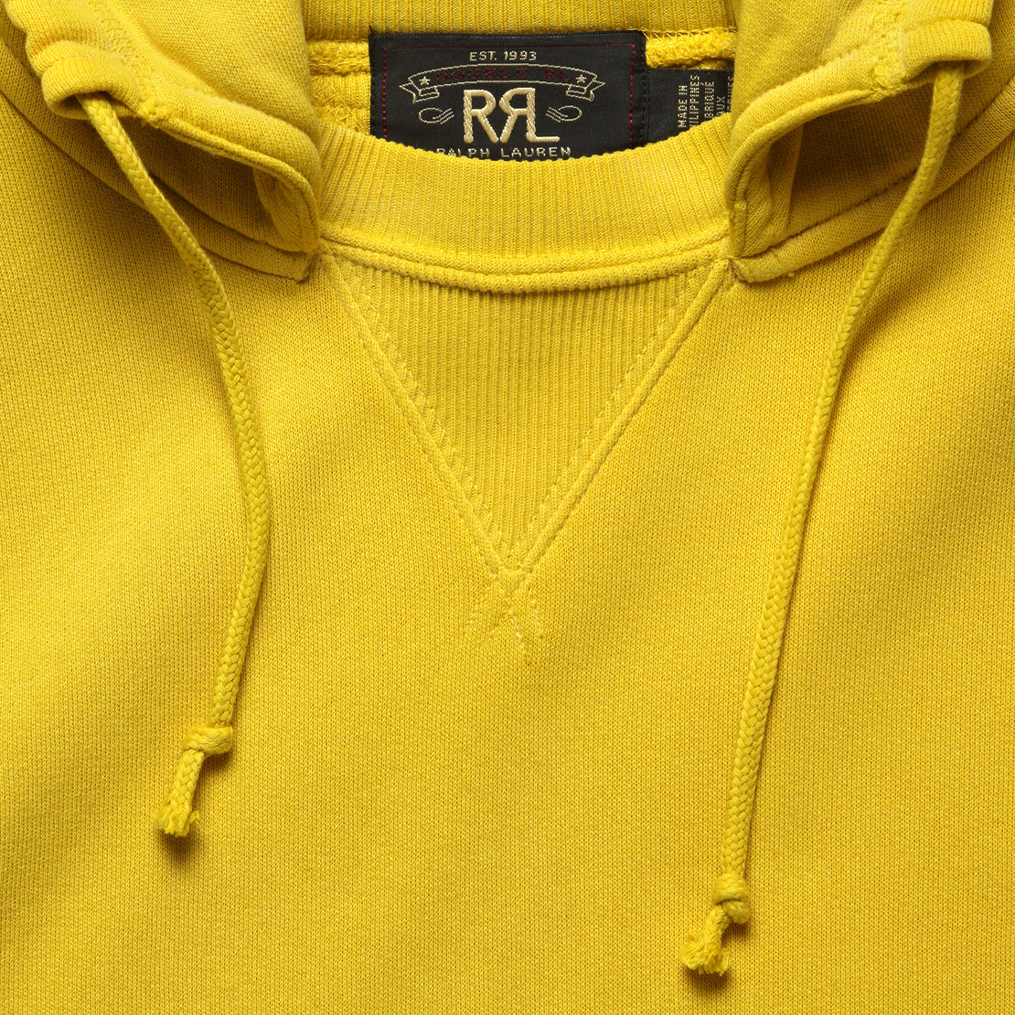 Distressed Fleece Hoodie - Vintage Gold - RRL - STAG Provisions - Tops - Fleece / Sweatshirt