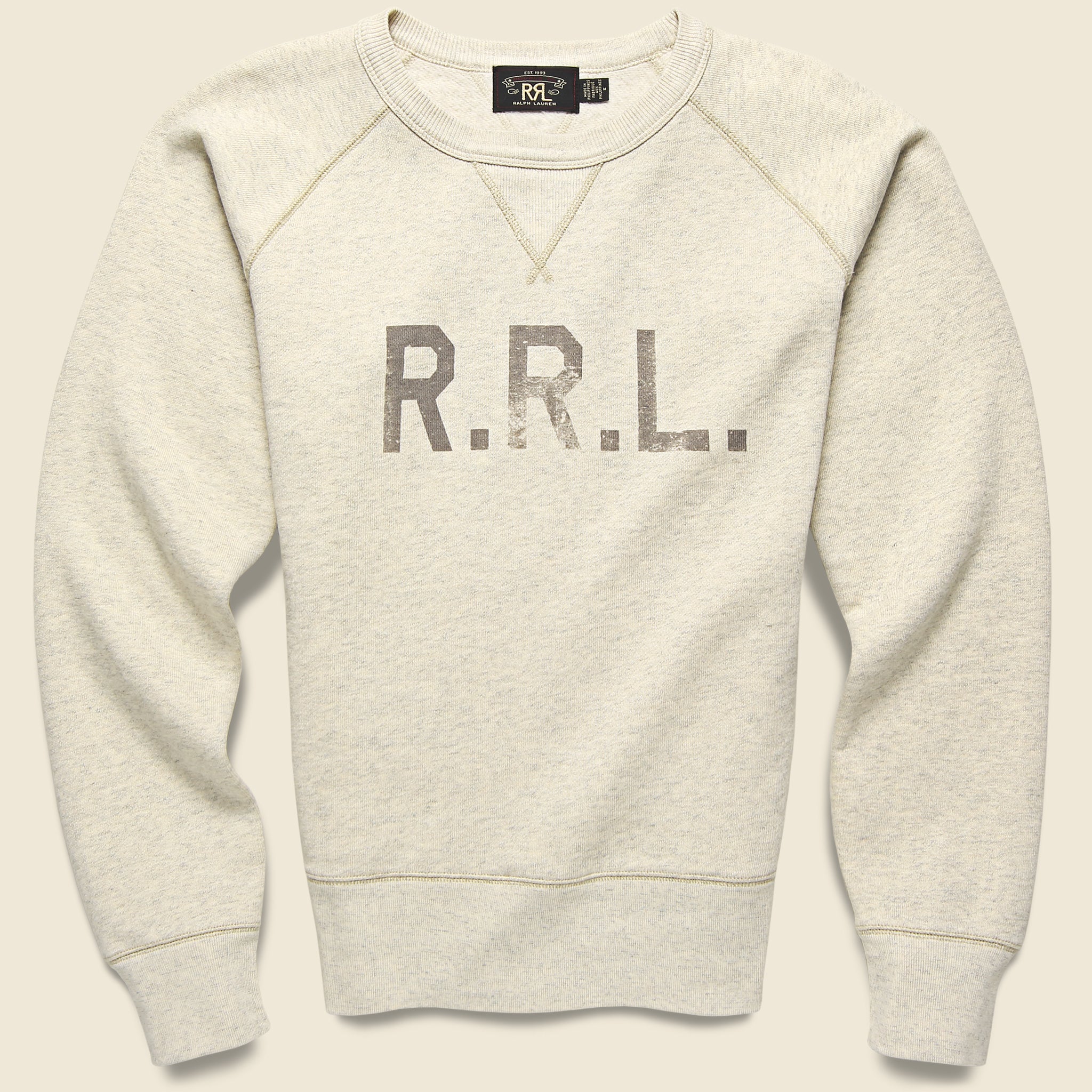 Double V Logo Graphic Sweatshirt - Oatmeal Heather - RRL - STAG Provisions - Tops - Fleece / Sweatshirt