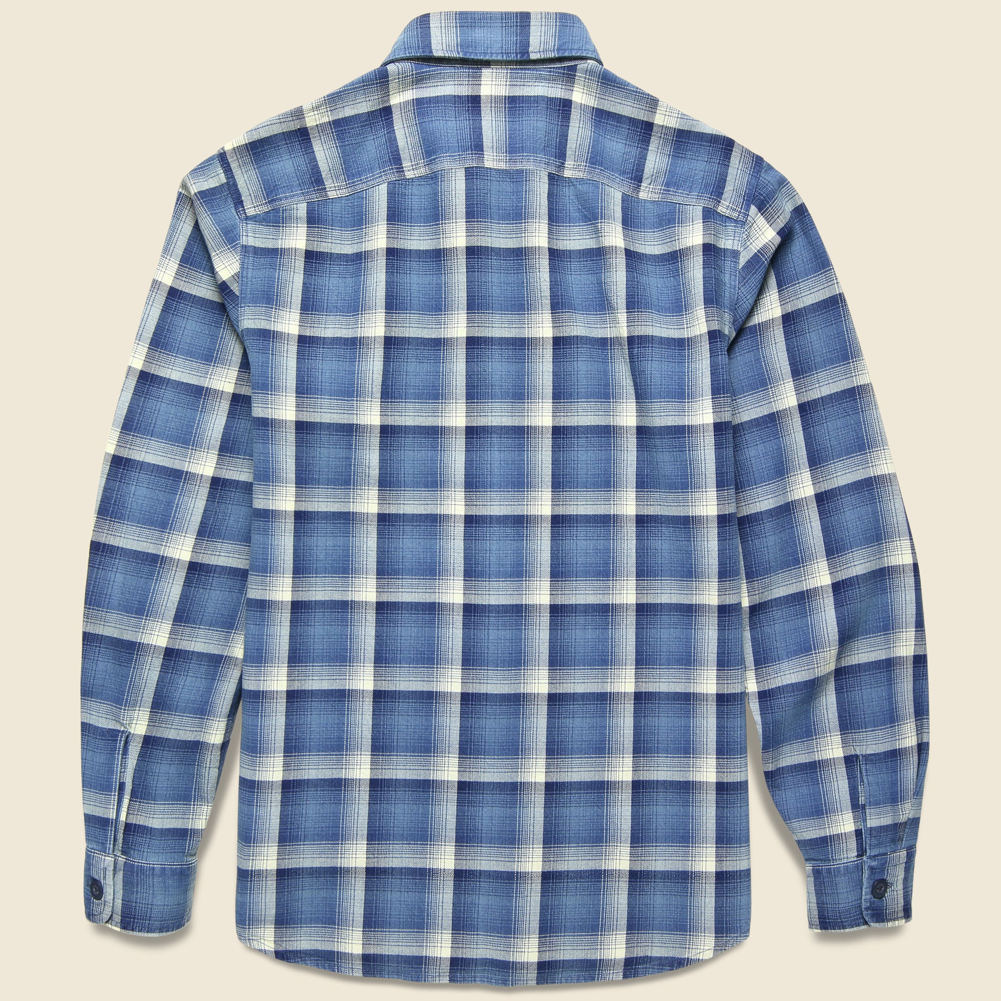 
                          Clint Workshirt - Indigo/Cream - RRL - STAG Provisions - Tops - L/S Woven - Plaid
                        