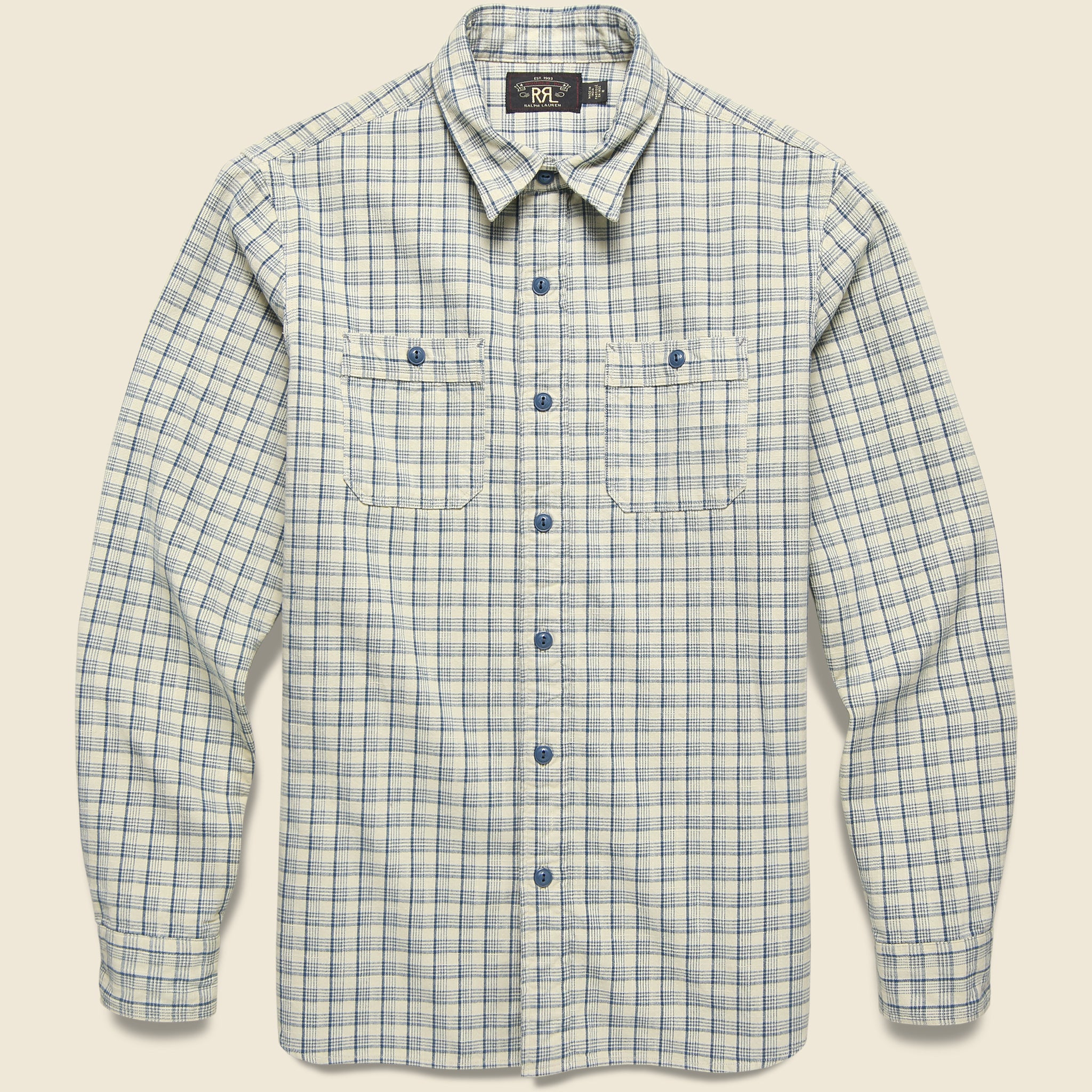 Alaska Workshirt - Cream/Blue Plaid - RRL - STAG Provisions - Tops - L/S Woven - Plaid