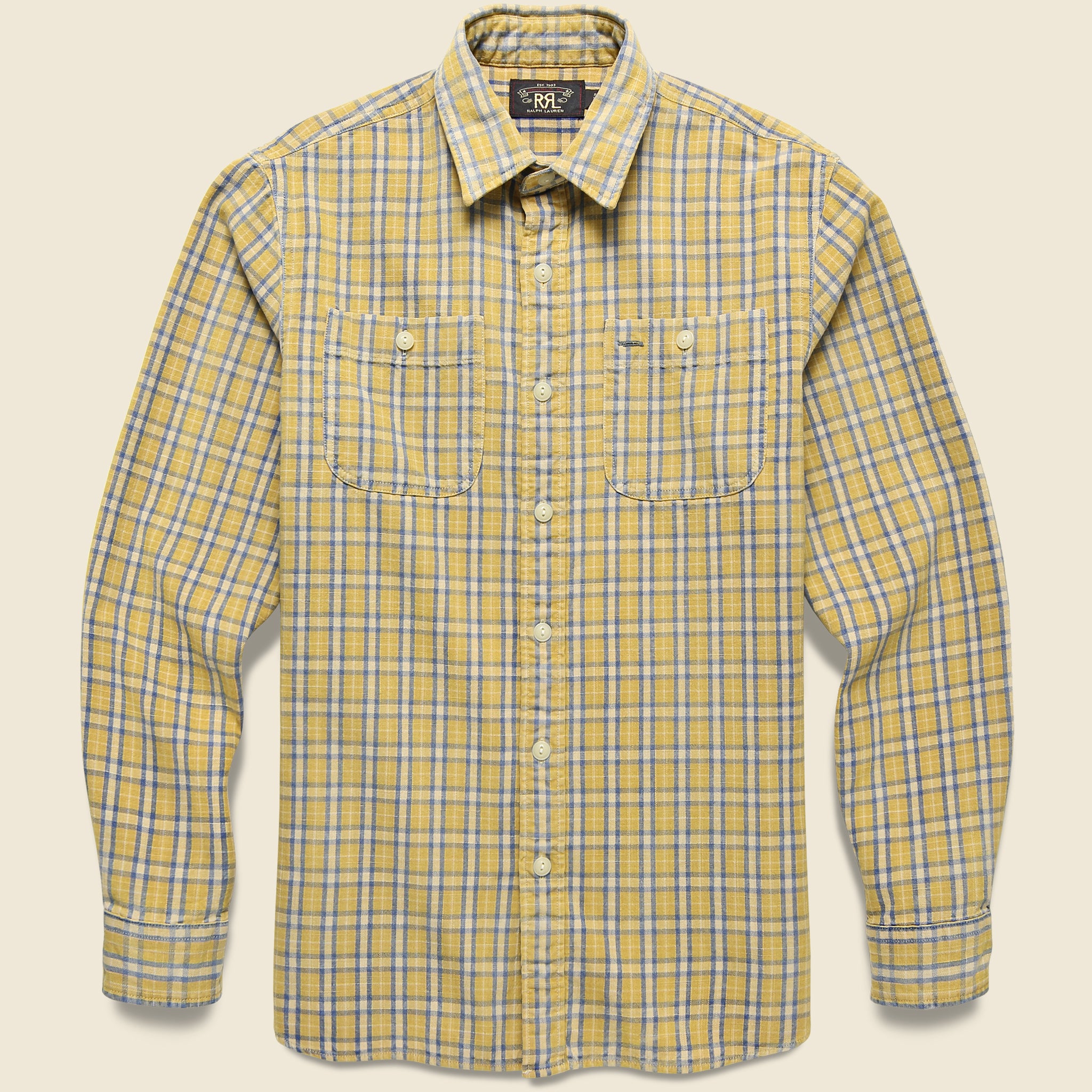 Cody Workshirt - Yellow/Indigo - RRL - STAG Provisions - Tops - L/S Woven - Plaid