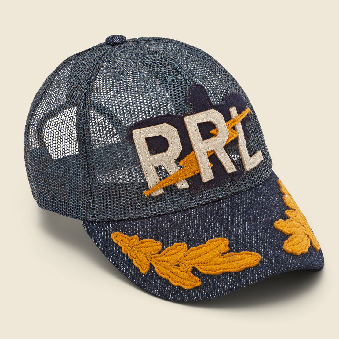 RRL Mesh Trucker Hat - Navy/Indigo/Gold