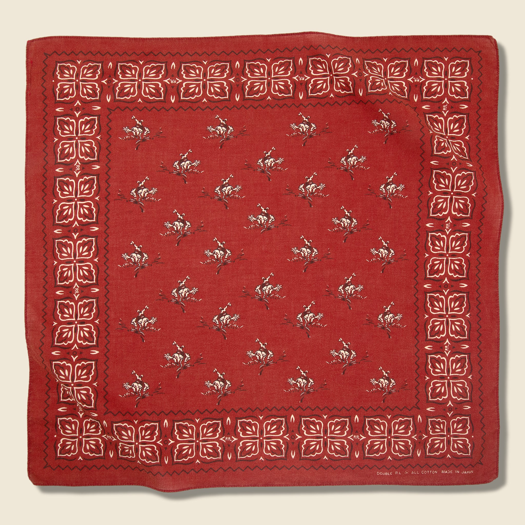 Rancher Bandana - Faded Red/Black/Cream - RRL - STAG Provisions - Accessories - Bandanas