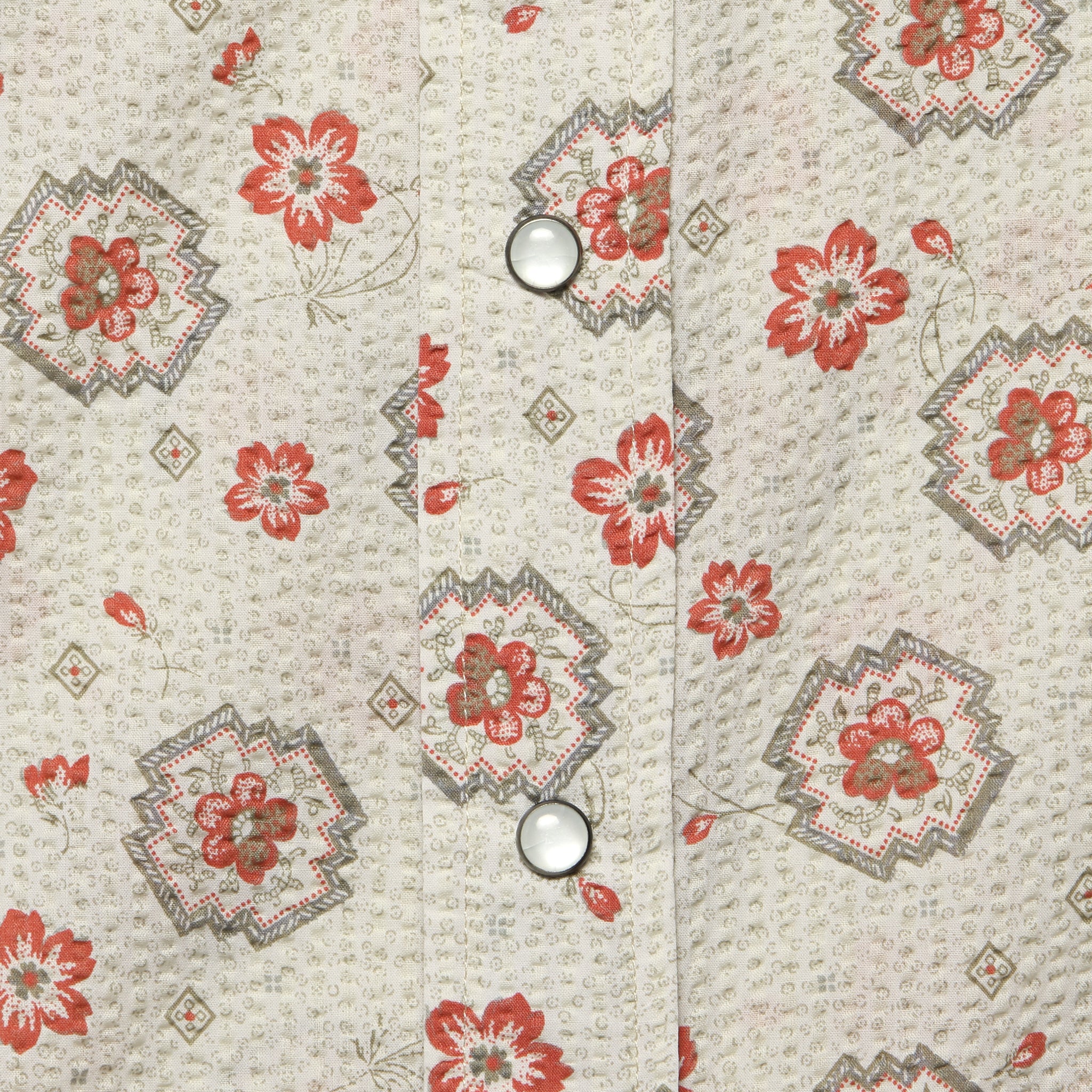 Bandana Print Seersucker Western Shirt - Tan/Coral - RRL - STAG Provisions - Tops - L/S Woven - Other Pattern