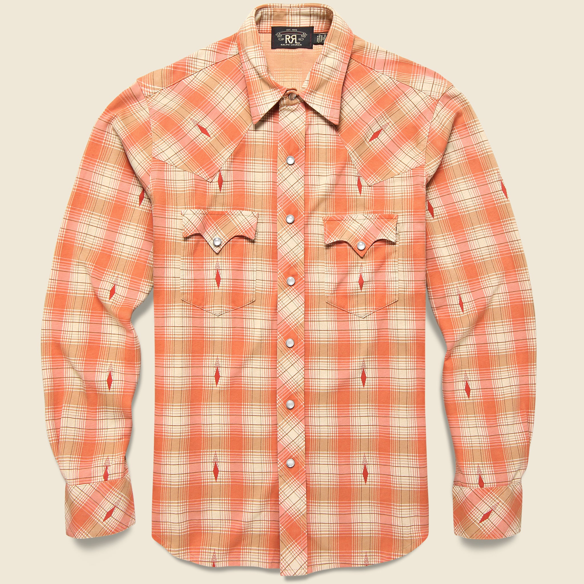 Plaid Jersey Western Shirt - Copper - RRL - STAG Provisions - Tops - L/S Woven - Plaid