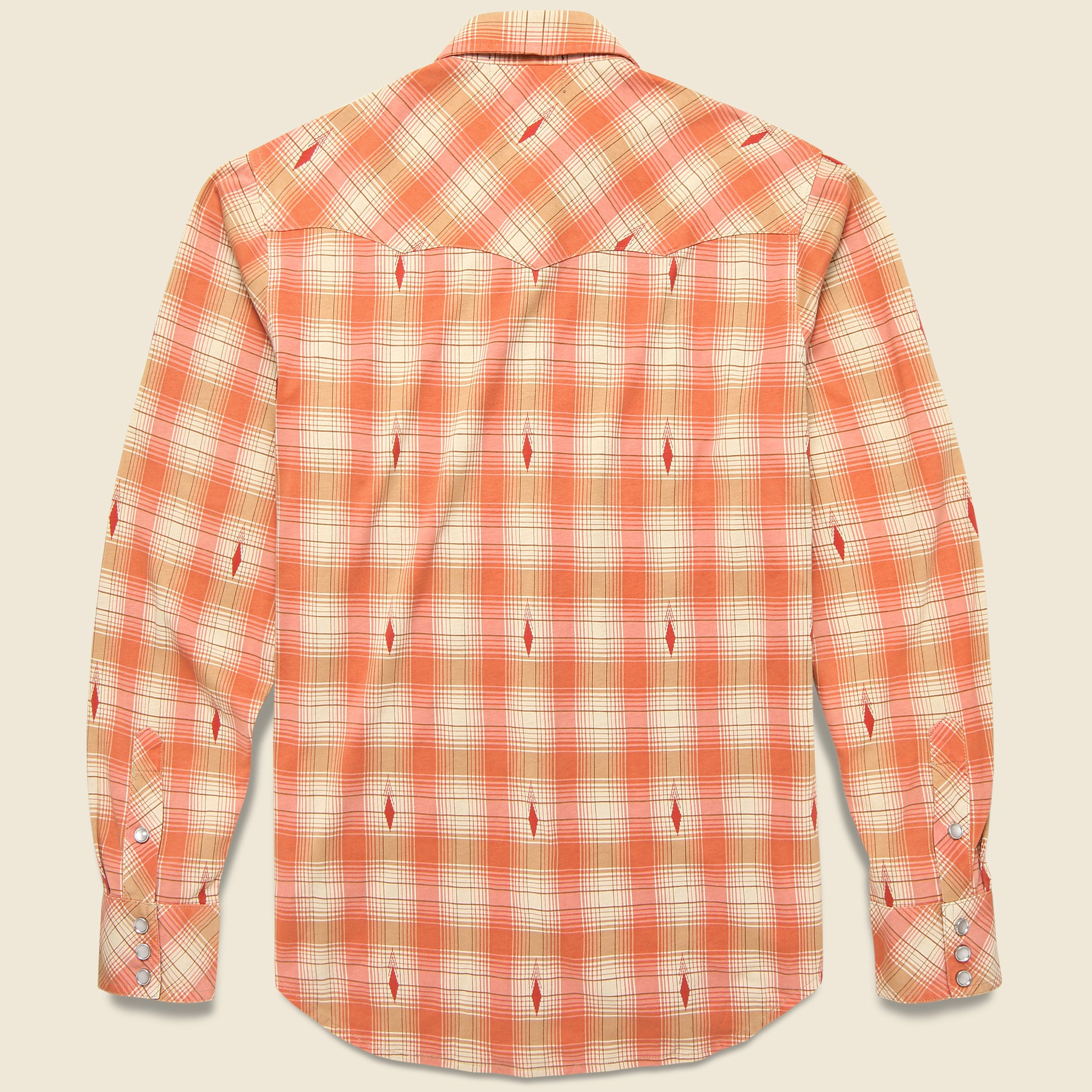 
                          Plaid Jersey Western Shirt - Copper - RRL - STAG Provisions - Tops - L/S Woven - Plaid
                        