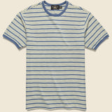 Indigo Ringer Stripe Tee - Indigo/Cream - RRL - STAG Provisions - Tops - S/S Tee