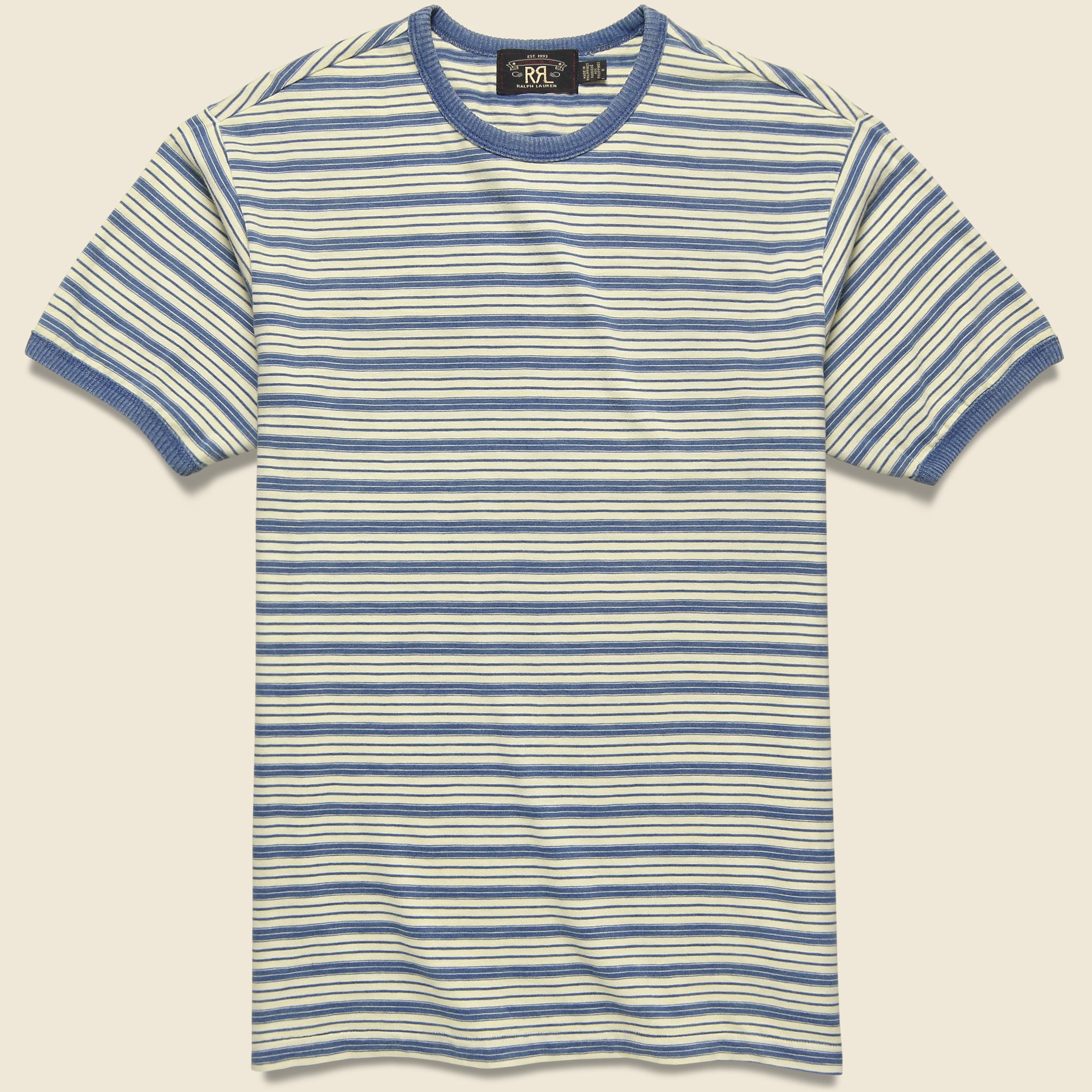 Indigo Ringer Stripe Tee - Indigo/Cream - RRL - STAG Provisions - Tops - S/S Tee