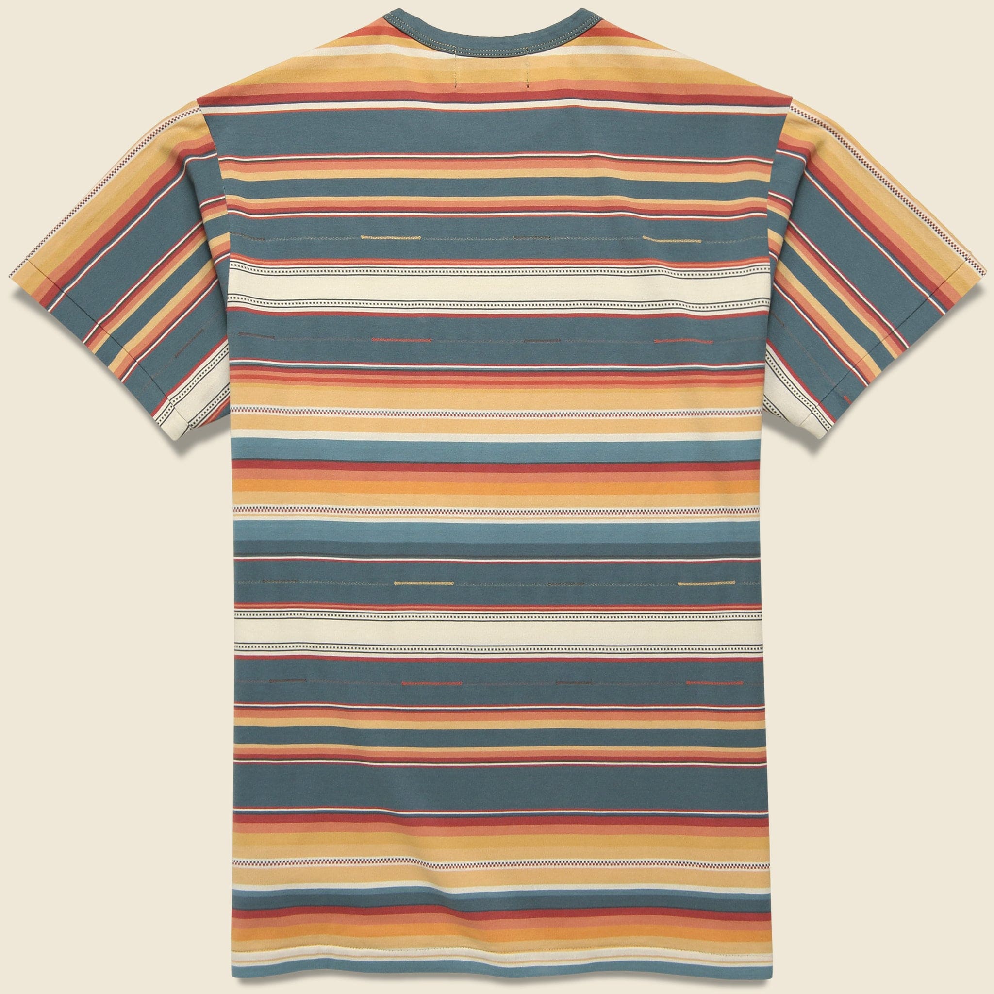 
                          Southwest Stripe Pocket Tee - Turquoise/Red/Cream/Multi - RRL - STAG Provisions - Tops - S/S Tee
                        