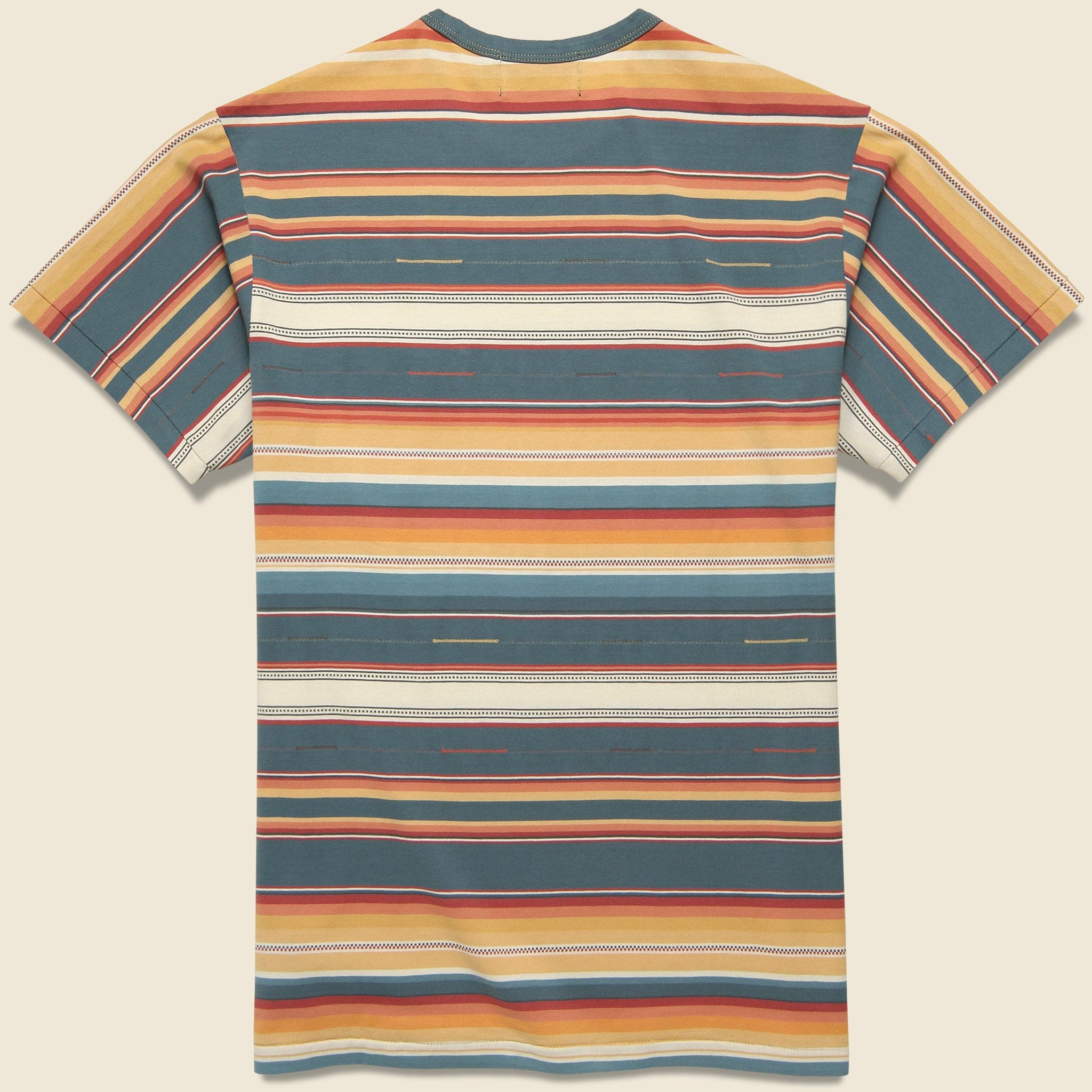 Southwest Stripe Pocket Tee - Turquoise/Red/Cream/Multi - RRL - STAG Provisions - Tops - S/S Tee