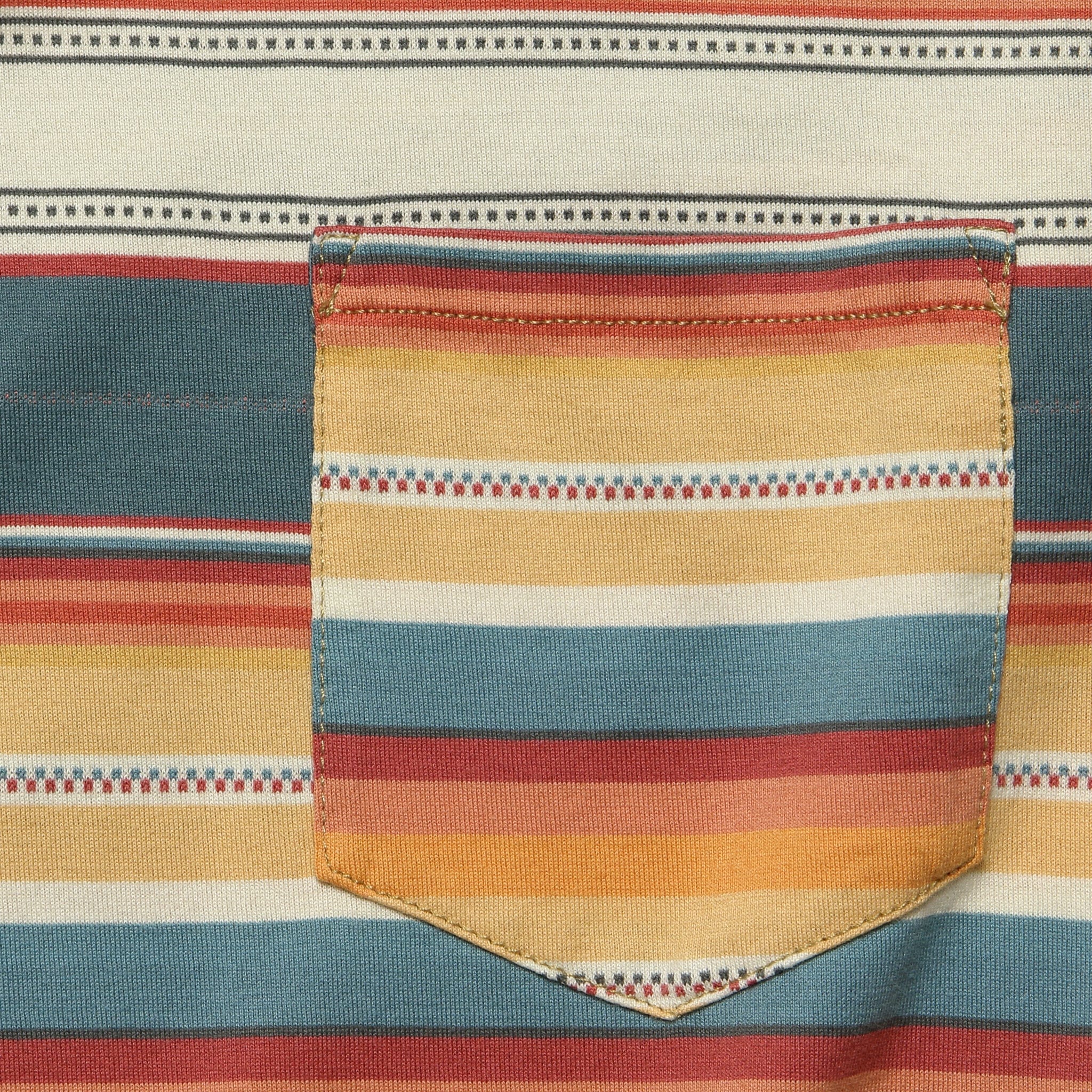 Southwest Stripe Pocket Tee - Turquoise/Red/Cream/Multi - RRL - STAG Provisions - Tops - S/S Tee