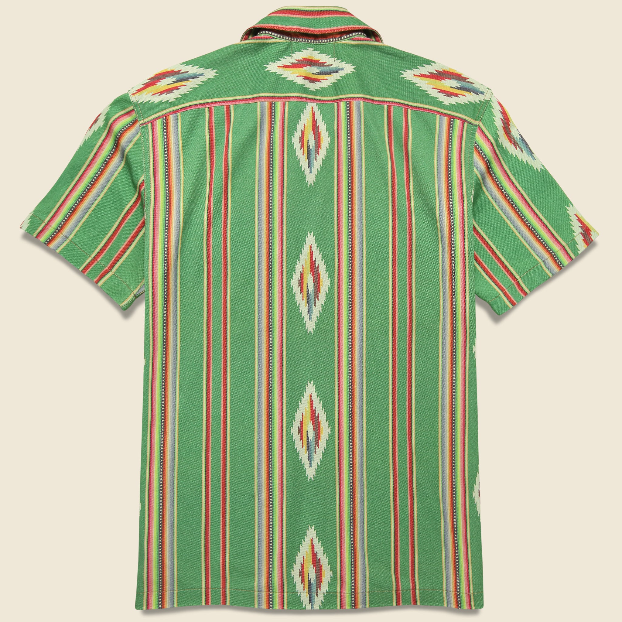 Durango Knit Camp Shirt - Green/Red/Cream/Multi - RRL - STAG Provisions - Tops - S/S Woven - Other Pattern
