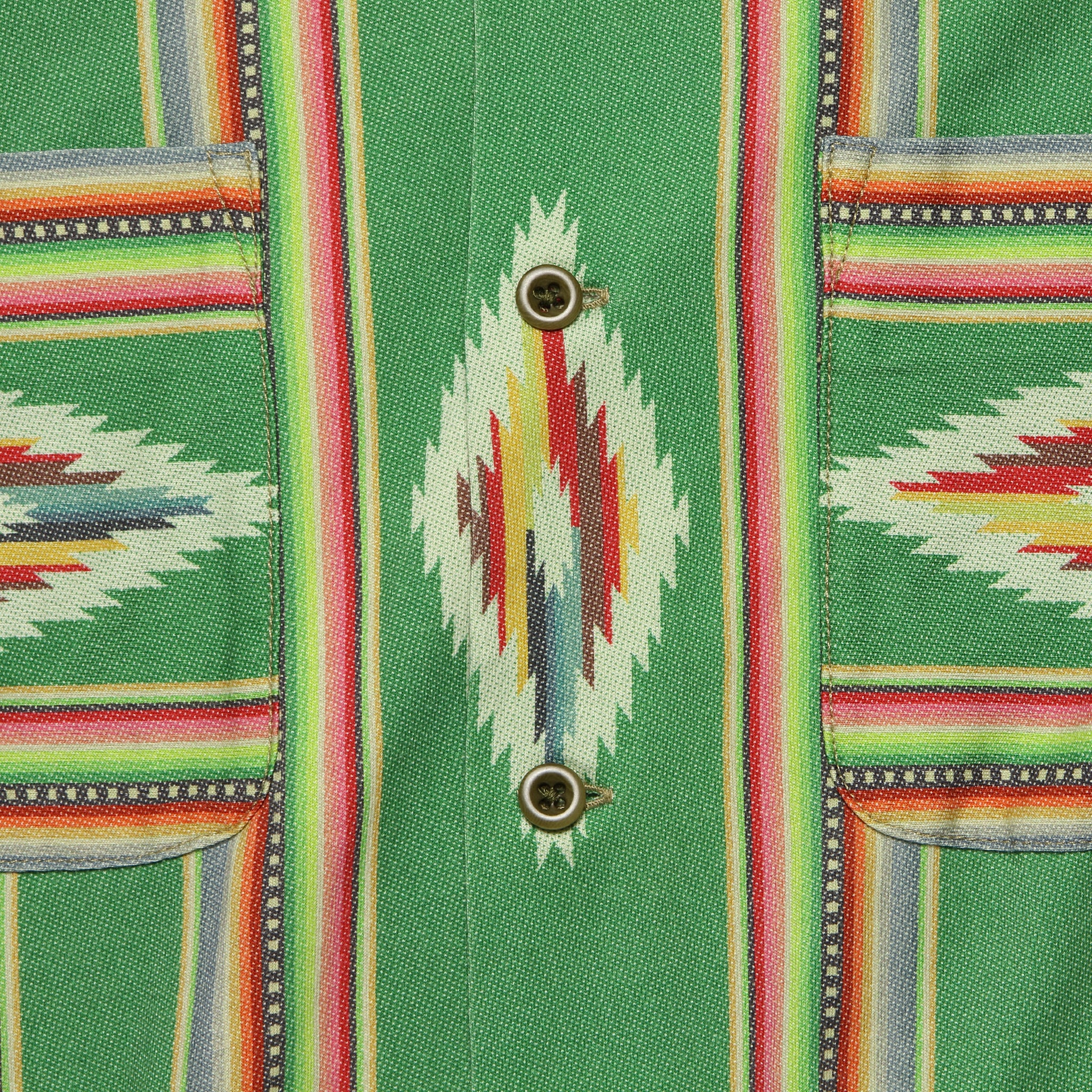 Durango Knit Camp Shirt - Green/Red/Cream/Multi - RRL - STAG Provisions - Tops - S/S Woven - Other Pattern