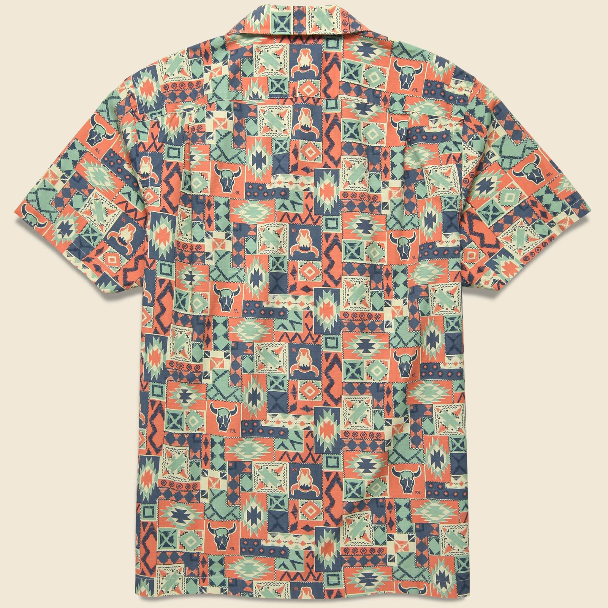 
                          Western Print Camp Shirt - Teal/Multi - RRL - STAG Provisions - Tops - S/S Woven - Other Pattern
                        