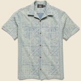 Bandana Print Jersey Camp Shirt - Indigo/Cream - RRL - STAG Provisions - Tops - S/S Woven - Other Pattern