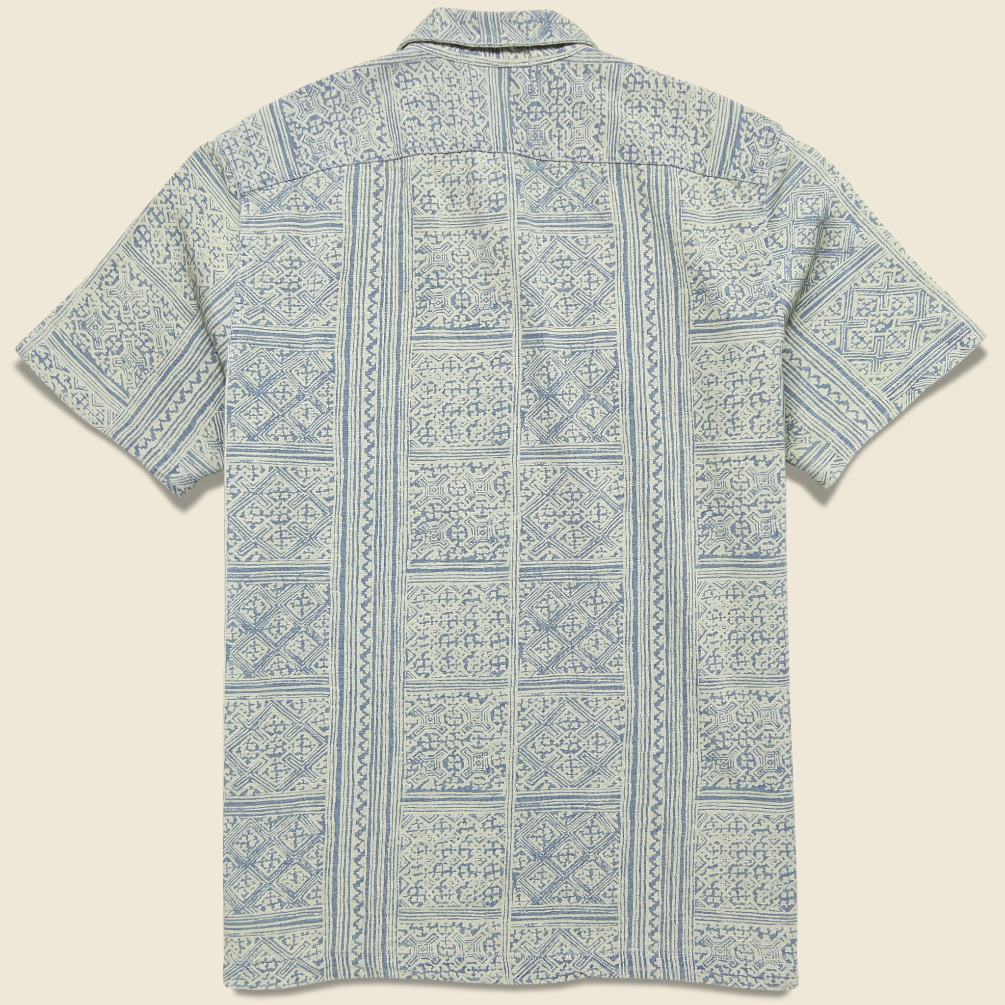 
                          Bandana Print Jersey Camp Shirt - Indigo/Cream - RRL - STAG Provisions - Tops - S/S Woven - Other Pattern
                        