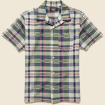Madras Seersucker Camp Shirt - Green/Cream - RRL - STAG Provisions - Tops - S/S Woven - Seersucker