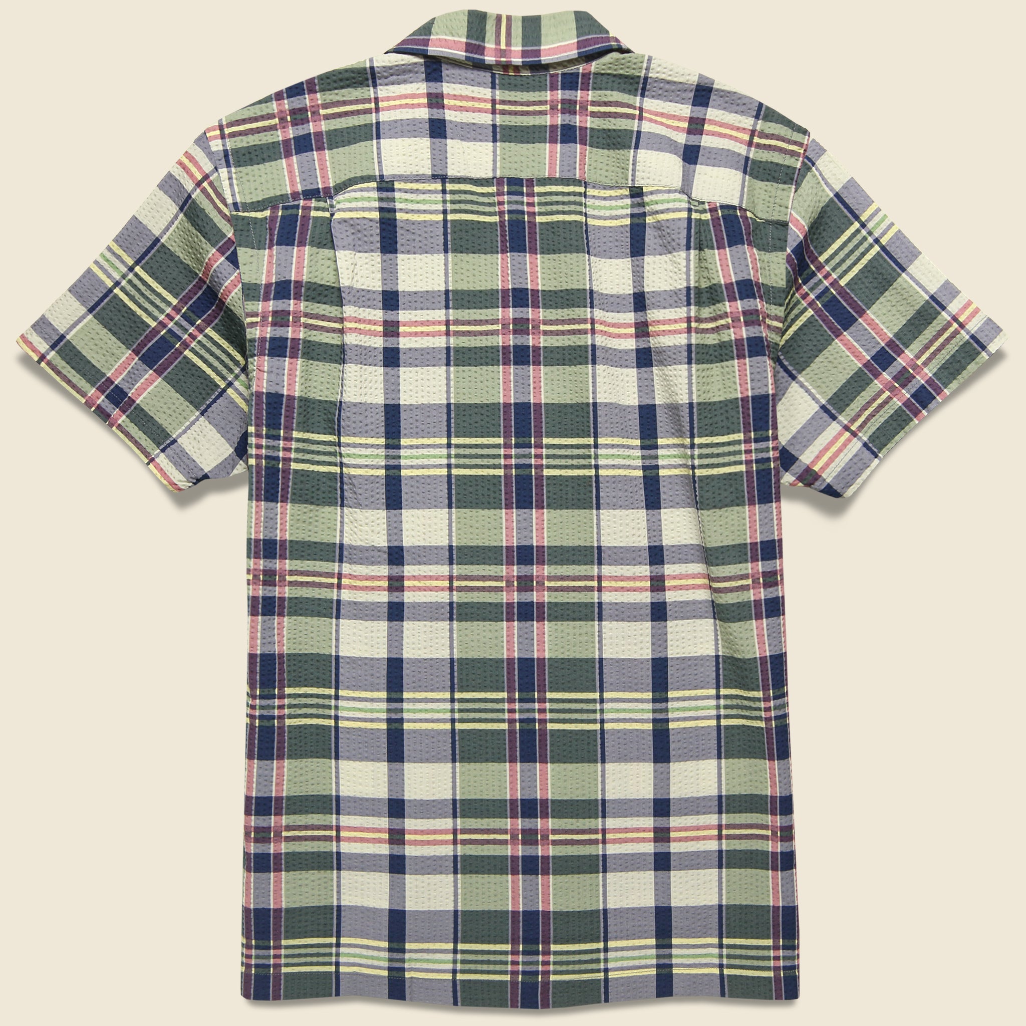 
                          Madras Seersucker Camp Shirt - Green/Cream - RRL - STAG Provisions - Tops - S/S Woven - Seersucker
                        