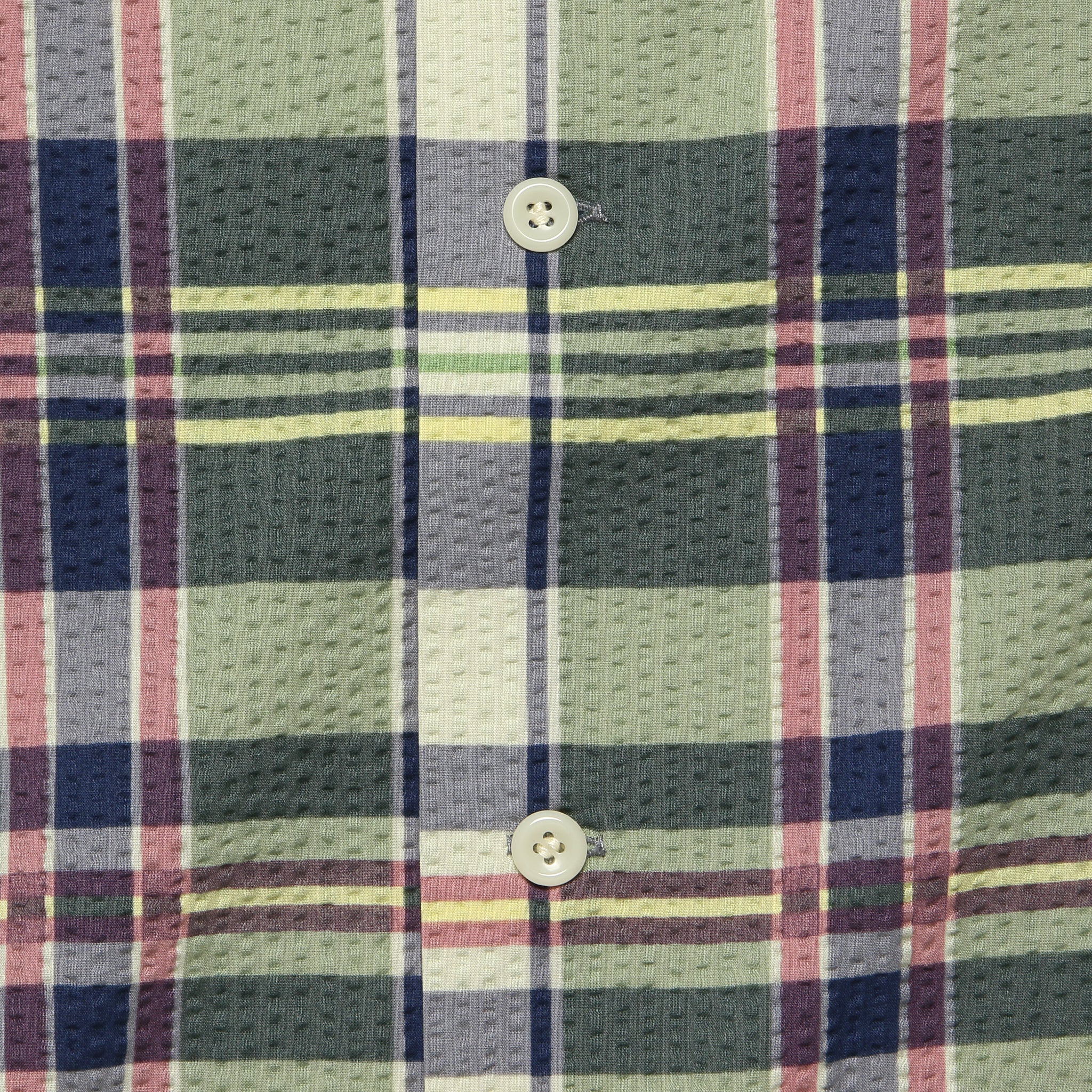 Madras Seersucker Camp Shirt - Green/Cream - RRL - STAG Provisions - Tops - S/S Woven - Seersucker