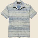 3 Pocket Jersey Camp Shirt - Indigo/Cream Stripe - RRL - STAG Provisions - Tops - S/S Woven - Stripe