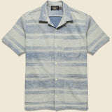 3 Pocket Jersey Camp Shirt - Indigo/Cream Stripe - RRL - STAG Provisions - Tops - S/S Woven - Stripe