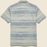 3 Pocket Jersey Camp Shirt - Indigo/Cream Stripe - RRL - STAG Provisions - Tops - S/S Woven - Stripe