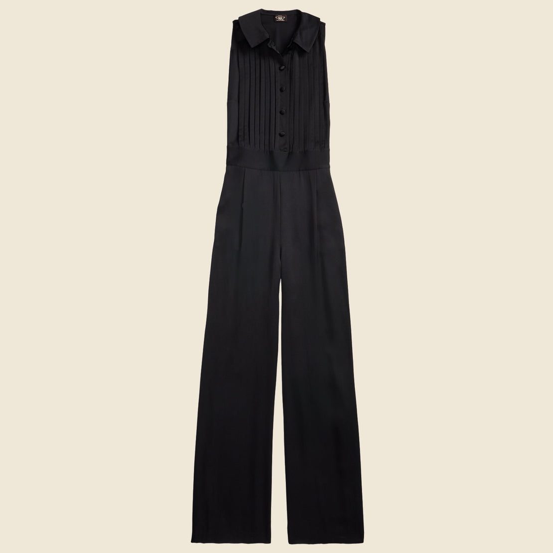 In The Style tuxedo jumpsuit in black