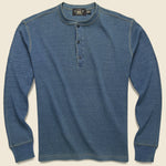 Jacquard-Knit Henley - Indigo - RRL - STAG Provisions - Tops - L/S Knit