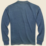 Jacquard-Knit Henley - Indigo - RRL - STAG Provisions - Tops - L/S Knit