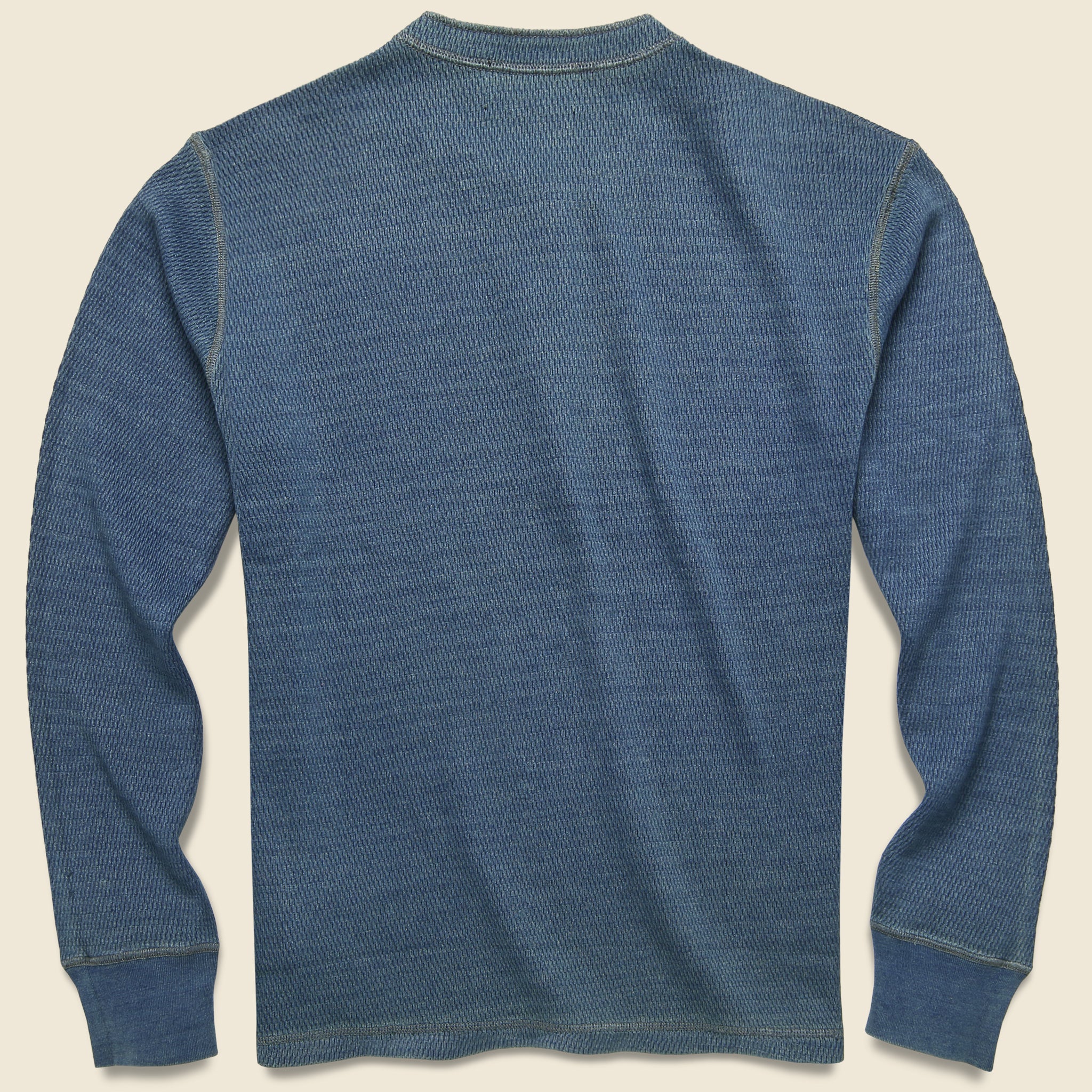 Jacquard-Knit Henley - Indigo - RRL - STAG Provisions - Tops - L/S Knit