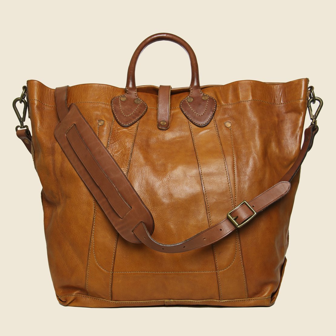 Vintage Leather Tote - Brown