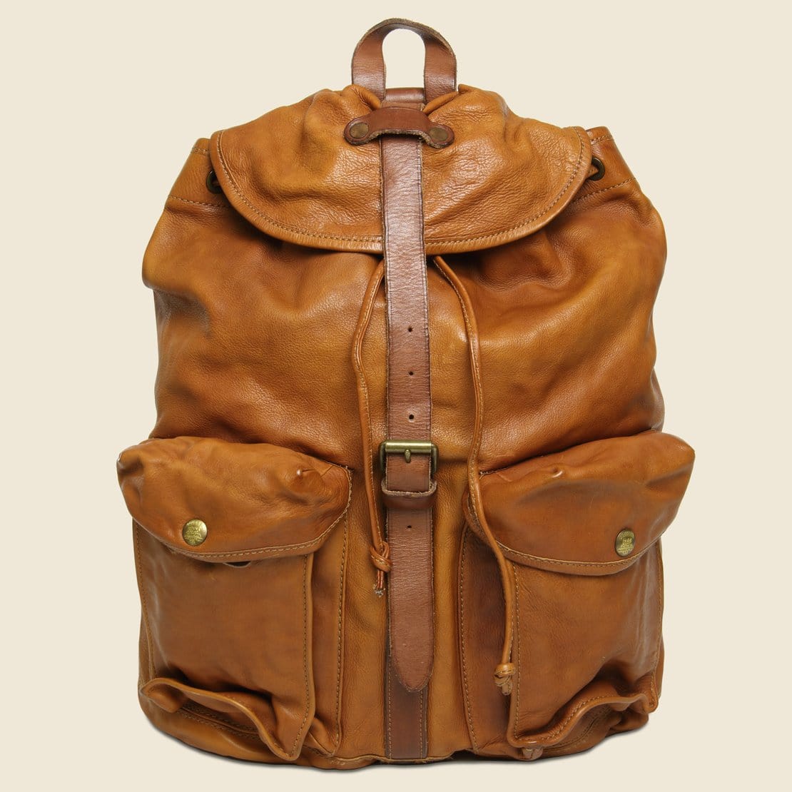 Vintage Leather Rucksack - Tan