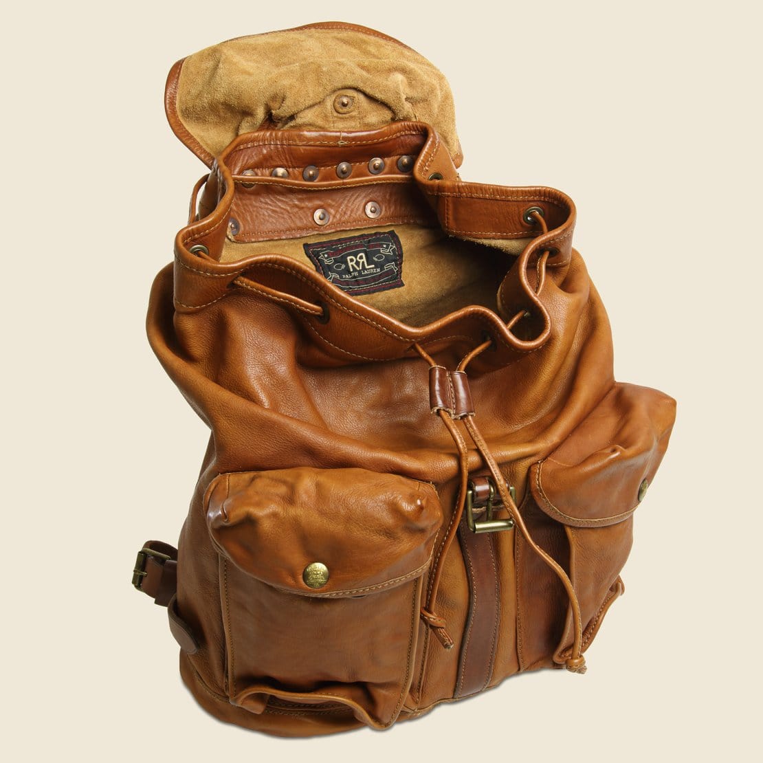 
                          Vintage Leather Rucksack - Tan - RRL - STAG Provisions - Accessories - Bags / Luggage
                        