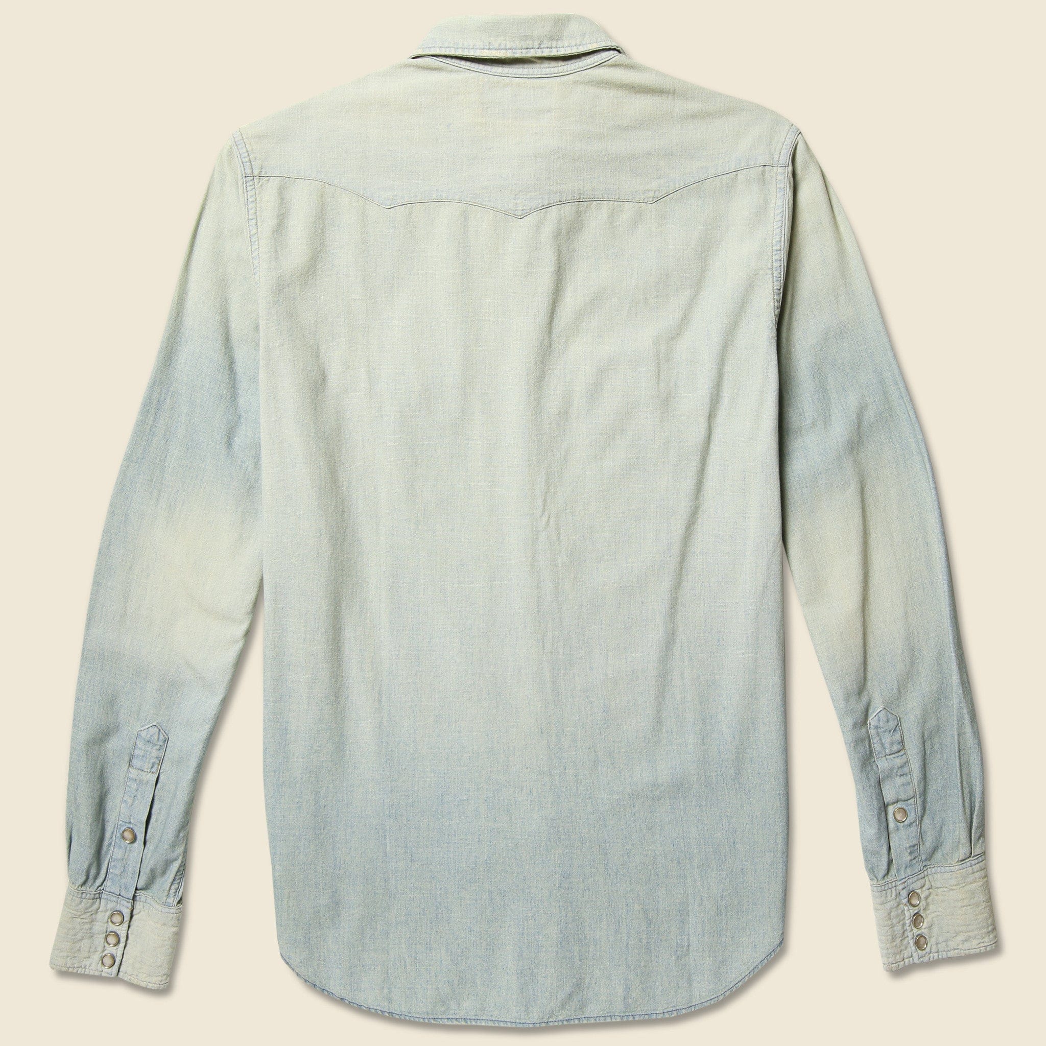 Slim Chambray Buffalo Western Shirt - Light Wash - RRL - STAG Provisions - Tops - L/S Woven - Solid
