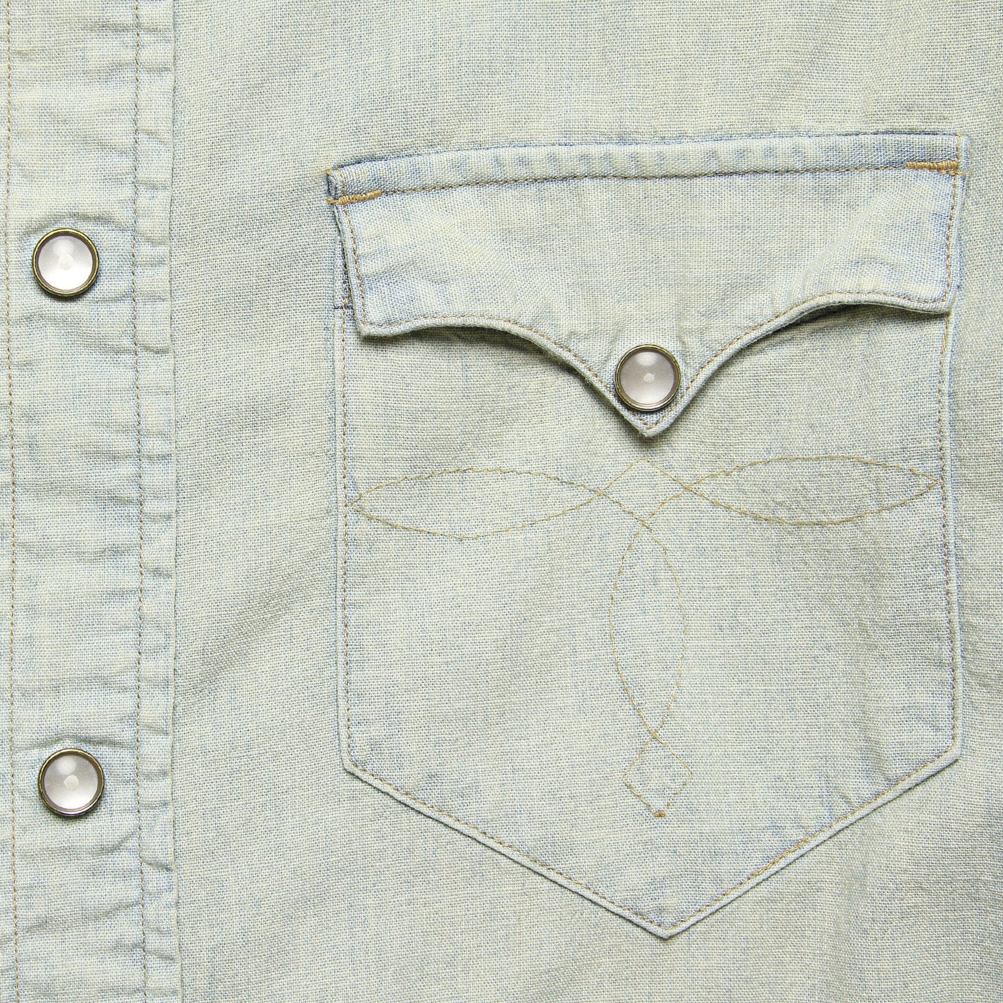 
                          Slim Chambray Buffalo Western Shirt - Light Wash - RRL - STAG Provisions - Tops - L/S Woven - Solid
                        