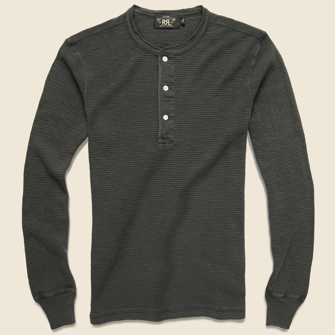 Waffle-knit Henley Shirt