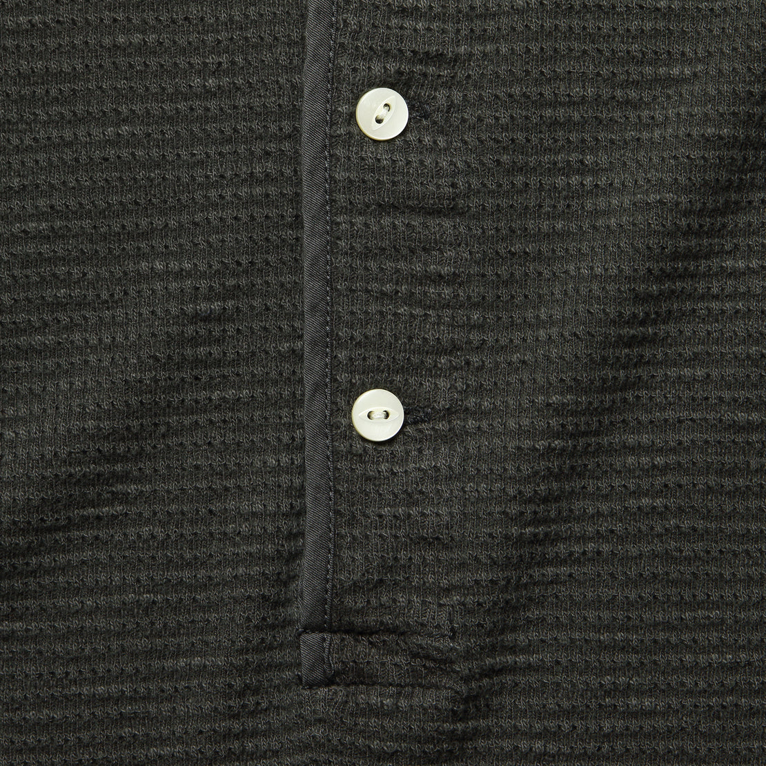 Waffle-Knit Henley - Faded Black - RRL - STAG Provisions - Tops - L/S Knit