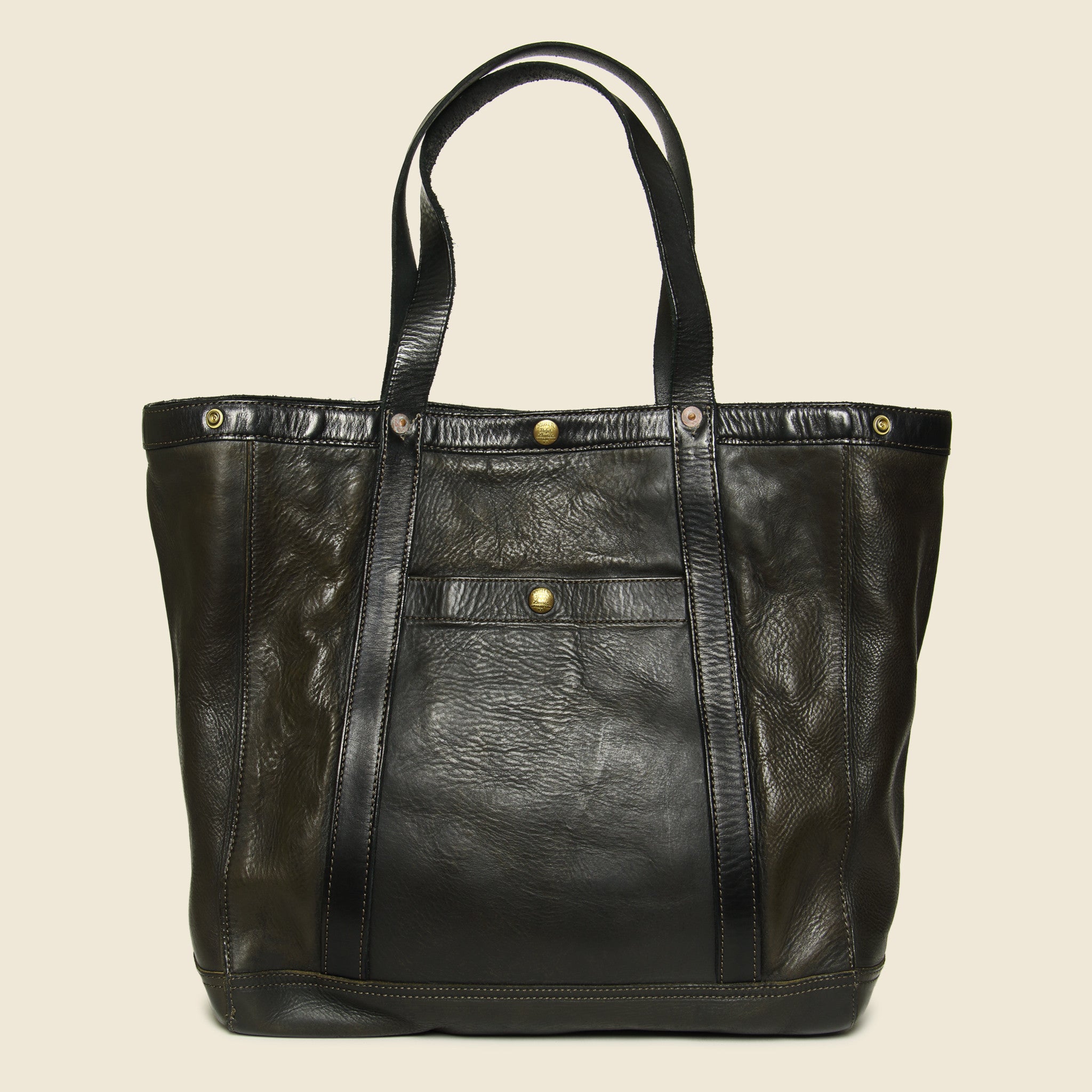 
                          Leather Harris Tote Bag - Vintage Black - RRL - STAG Provisions - Accessories - Bags / Luggage
                        