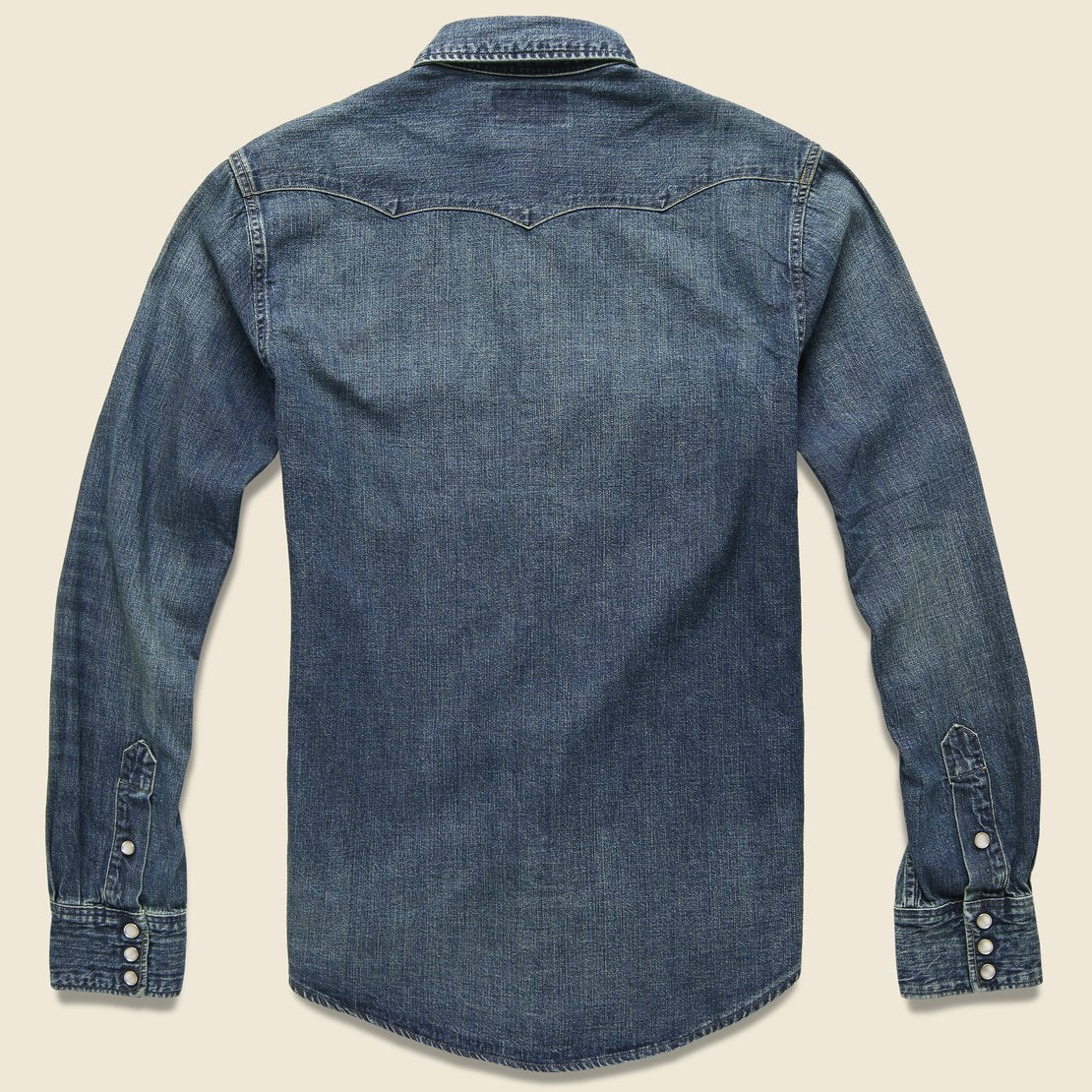 Slim Fit Denim Western Shirt - Dark Wash - RRL - STAG Provisions - Tops - L/S Woven - Solid