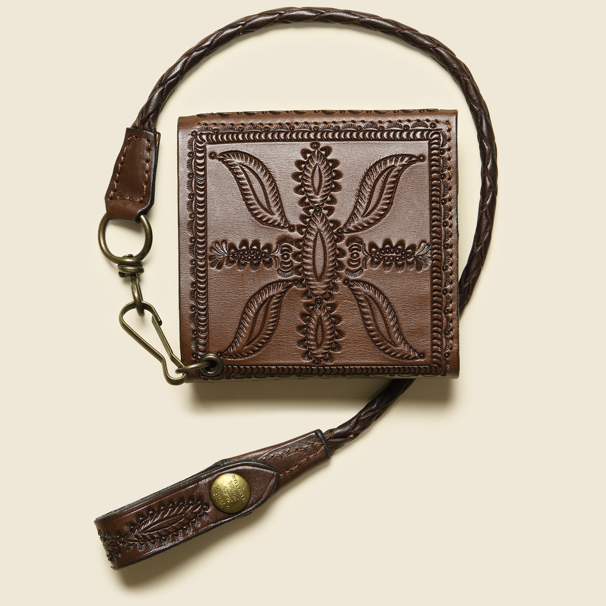 
                          Hand-Tooled Leather Rider Wallet - Saddle Brown - RRL - STAG Provisions - Accessories - Wallets
                        