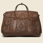 Hand-Tooled Leather Pecos Duffle Bag - Saddle Brown - RRL - STAG Provisions - Accessories - Bags / Luggage